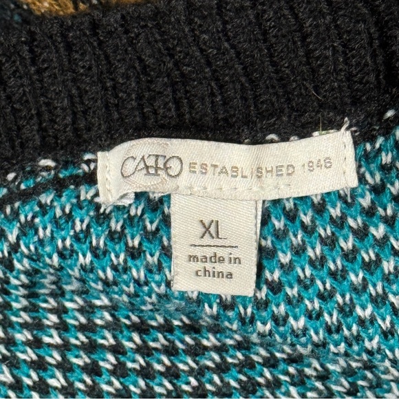 Cato Blue and Green Oversized Cardigan Sweater, size XL - Picture 8 of 8